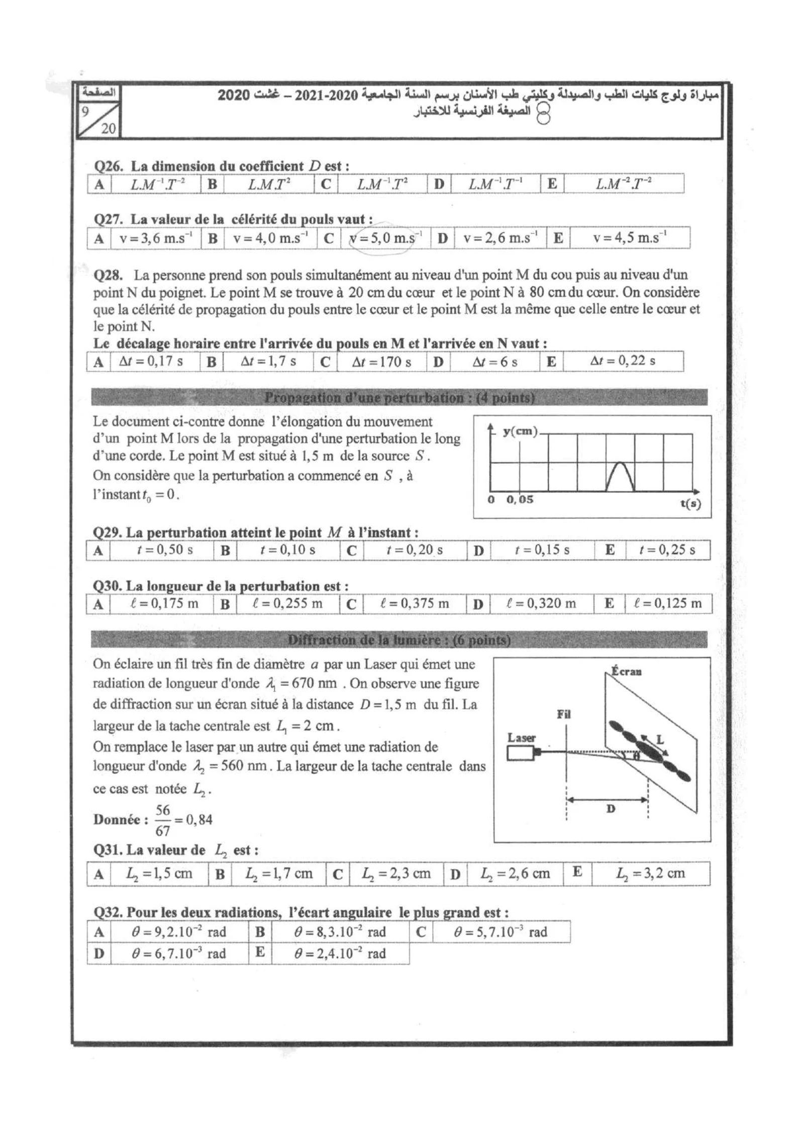 Épreuve SVT Concours médecine commun 2020-2021 — page 9