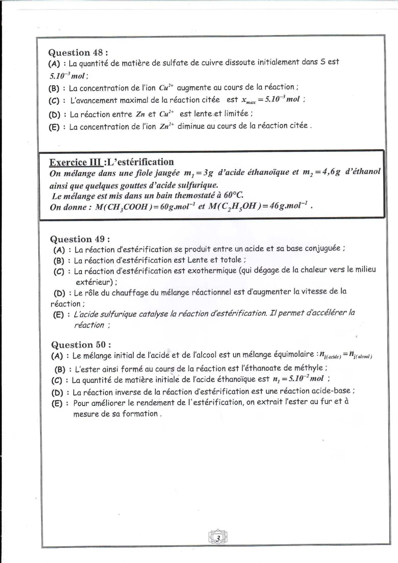 Épreuve Chimie Concours médecine commun  — page 6